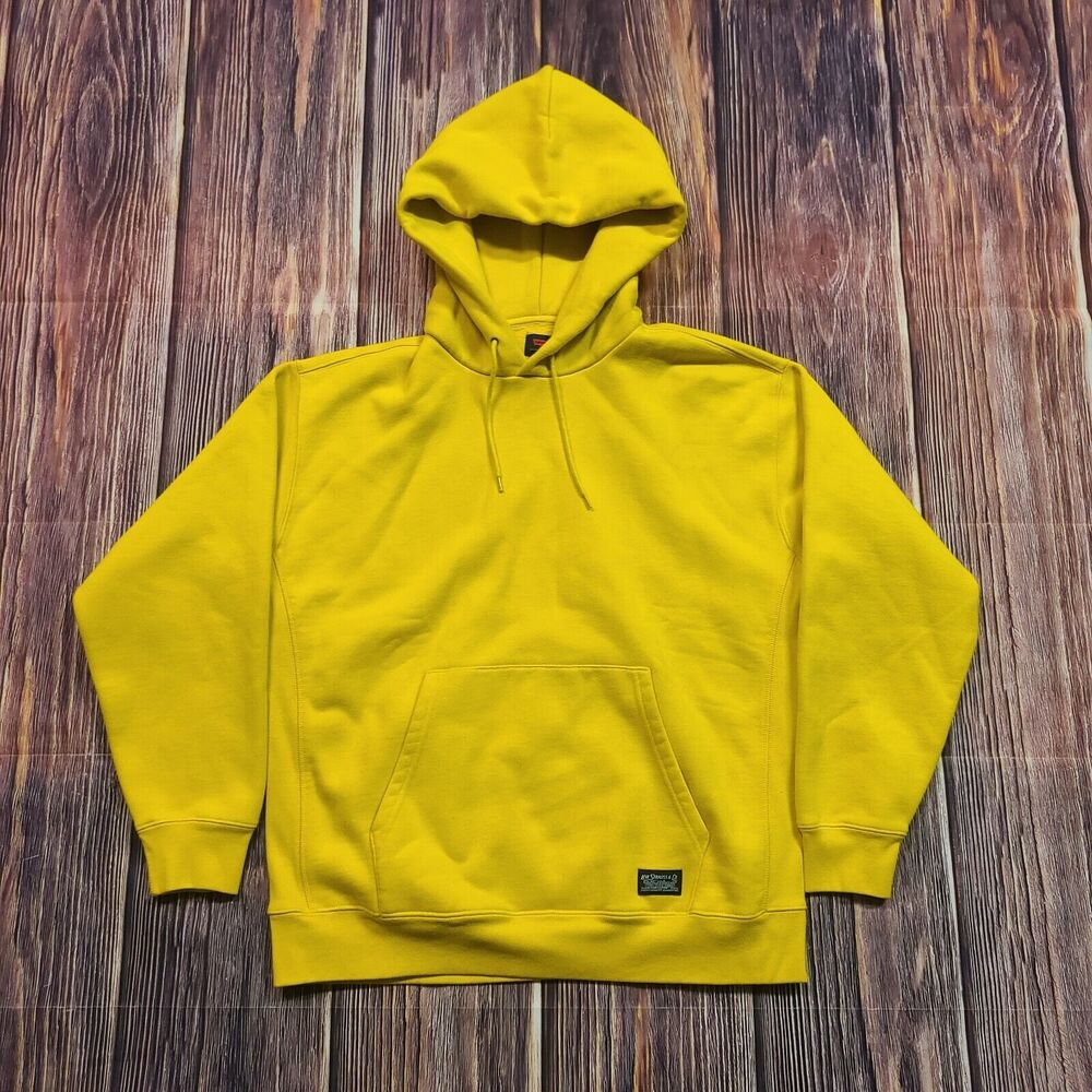 Levis Hoodie Mens Size Medium Hooded Sweatshirt Mustard Yellow Heavyweight